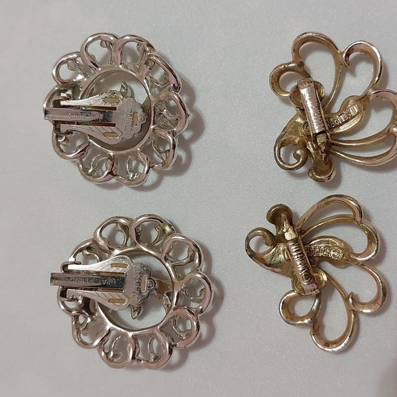 Lot of 11 Pairs of Earrings Mostly Vintage Signed Repair Repurpose Wearable - Picture 6 of 15